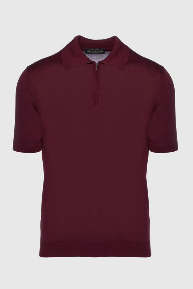 Cesare di Napoli man silk polo burgundy for men купить с ценами и фото 158075 - photo 1