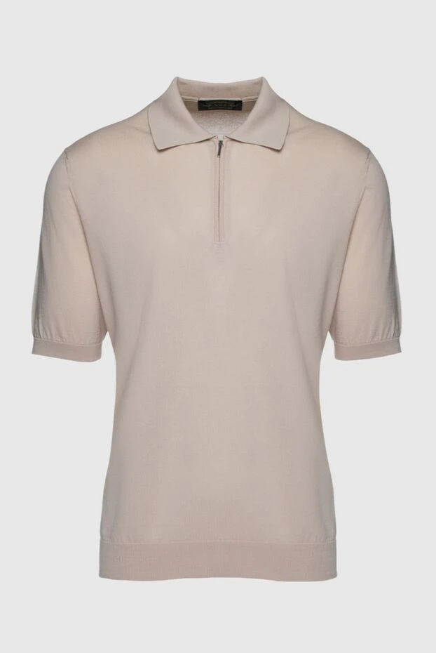 Cesare di Napoli man cotton polo beige for men купить с ценами и фото 158077 - photo 1