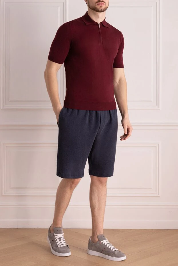 Cesare di Napoli man cotton polo burgundy for men купить с ценами и фото 158086 - photo 2