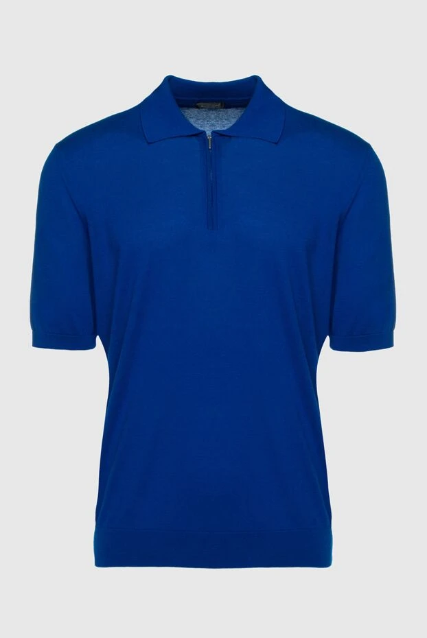 Cesare di Napoli man cotton polo blue for men купить с ценами и фото 158087 - photo 1