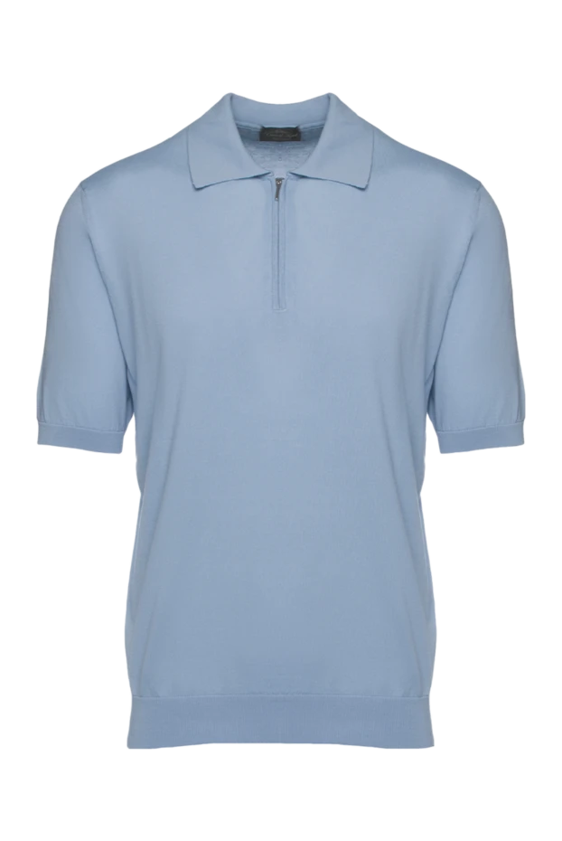 Cesare di Napoli man blue cotton polo for men купить с ценами и фото 158088 - photo 1