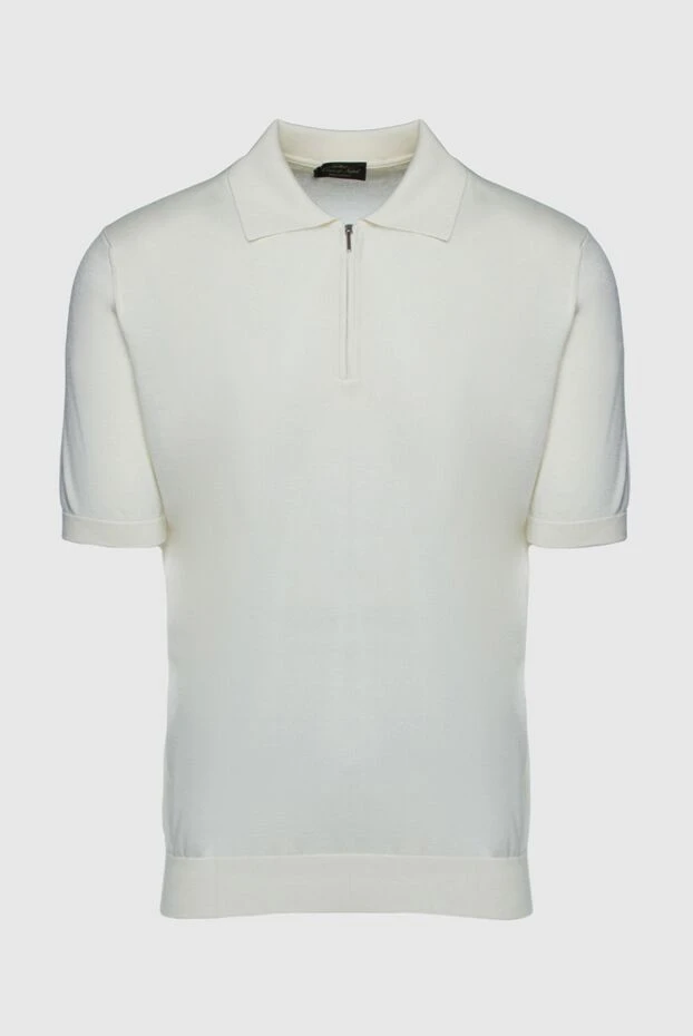 Cesare di Napoli man cotton and silk polo white for men купить с ценами и фото 158090 - photo 1