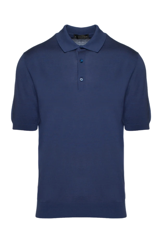 Cesare di Napoli man cotton and silk polo blue for men купить с ценами и фото 158100 - photo 1