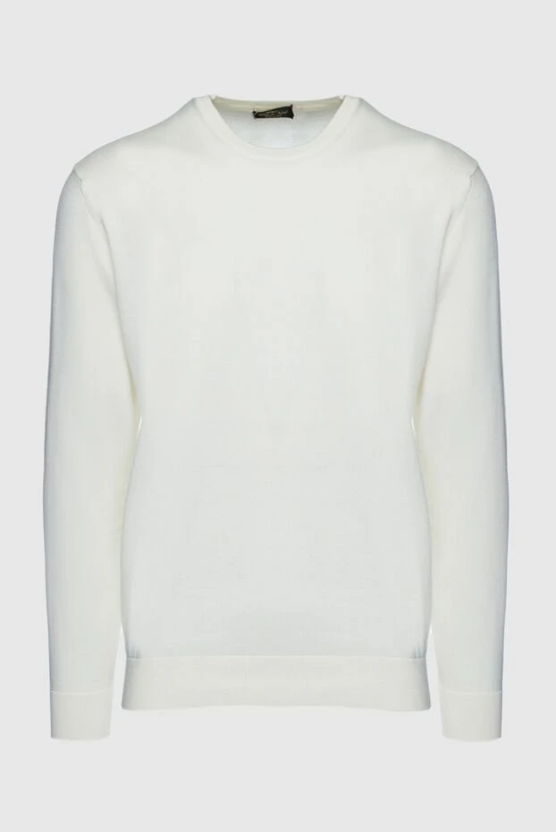 Cesare di Napoli man white silk and cotton jumper for men купить с ценами и фото 158108 - photo 1