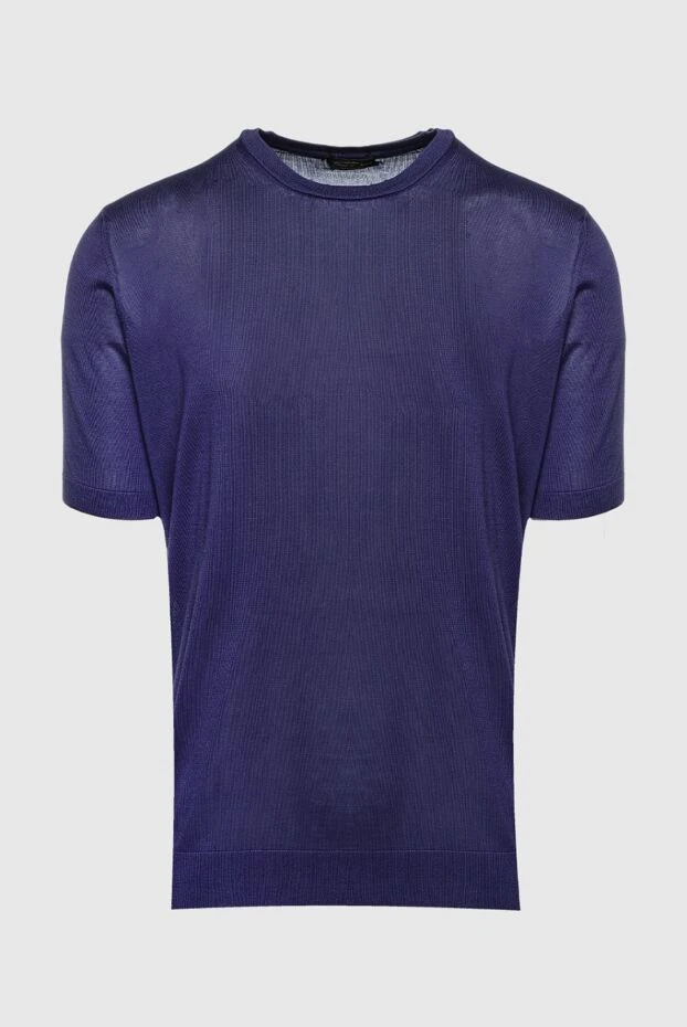 Cesare di Napoli man silk short sleeve jumper purple for men купить с ценами и фото 158120 - photo 1