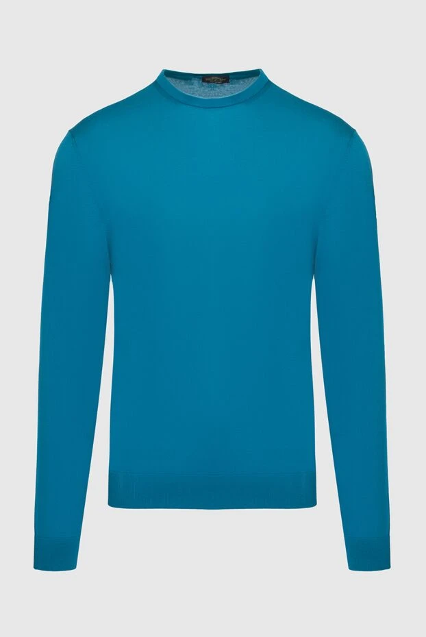 Cesare di Napoli man cotton jumper blue for men купить с ценами и фото 158143 - photo 1