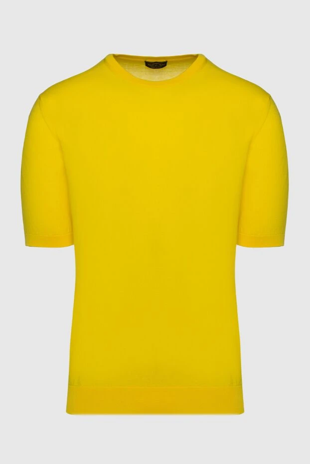 Cesare di Napoli man cotton short sleeve jumper yellow for men купить с ценами и фото 158155 - photo 1