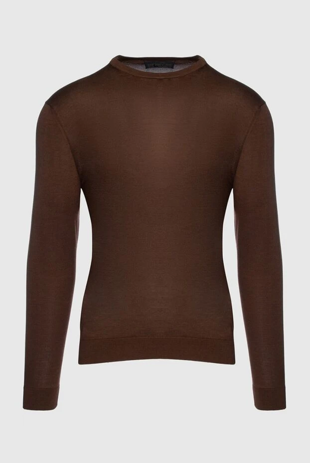 Cesare di Napoli man silk jumper brown for men купить с ценами и фото 158176 - photo 1