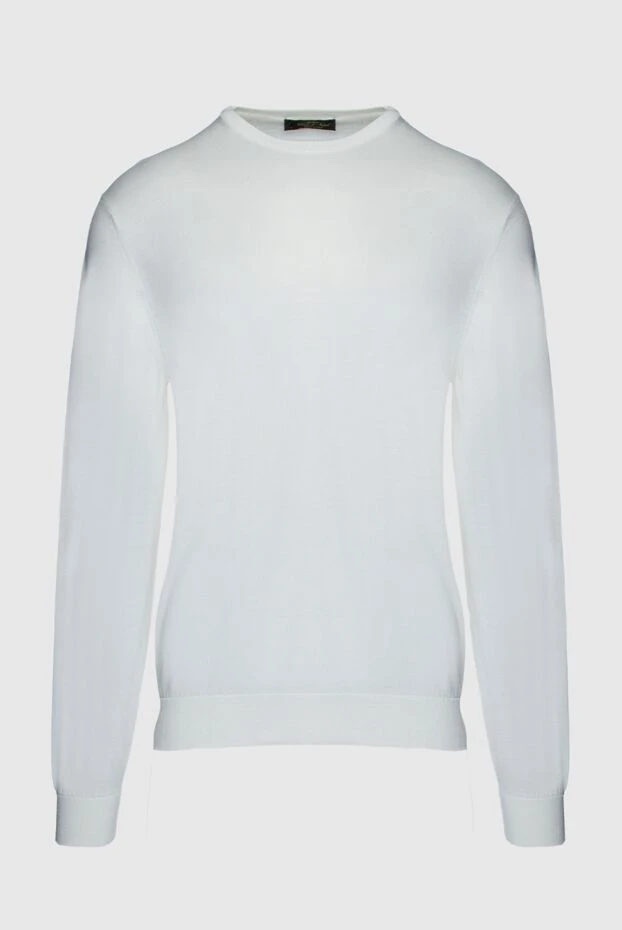 Cesare di Napoli man white silk and cotton jumper for men купить с ценами и фото 158179 - photo 1