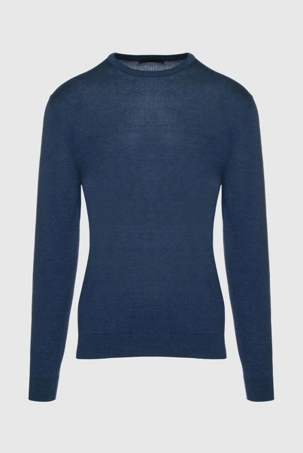 Cesare di Napoli man silk and cotton jumper blue for men купить с ценами и фото 158180 - photo 1