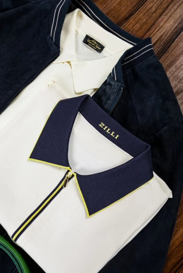 Cesare di Napoli поло из хлопка и шёлка с мягким блеском и классическим воротником
158184 - фото 2