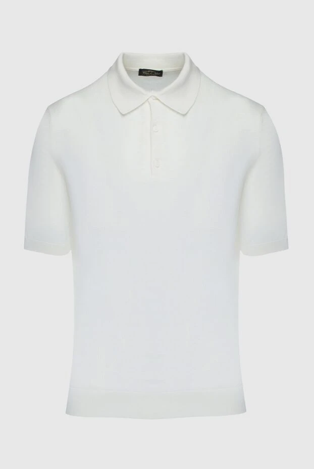 Cesare di Napoli man cotton and silk polo white for men купить с ценами и фото 158184 - photo 1