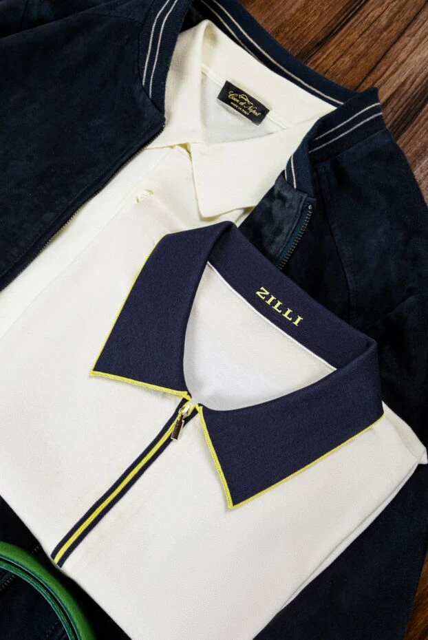 Cesare di Napoli жұмсақ жылтыр және классикалық жағасы бар мақта және жібек поло
 158184 - фото 3