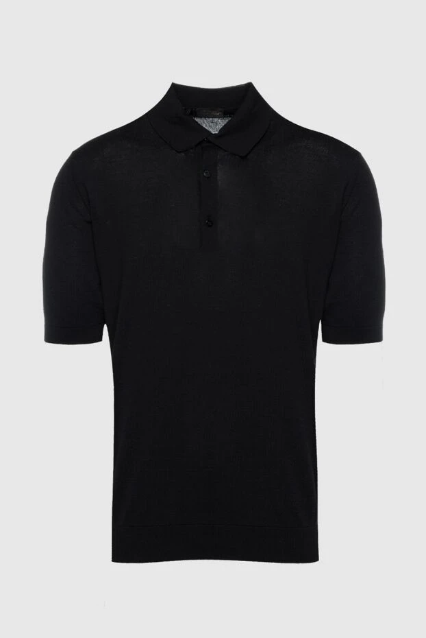 Cesare di Napoli man cotton and silk polo black for men купить с ценами и фото 158186 - photo 1