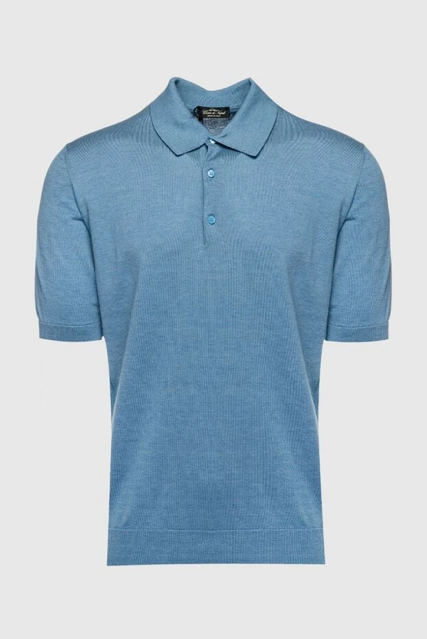 Cesare di Napoli man cotton and silk polo blue for men купить с ценами и фото 158188 - photo 1