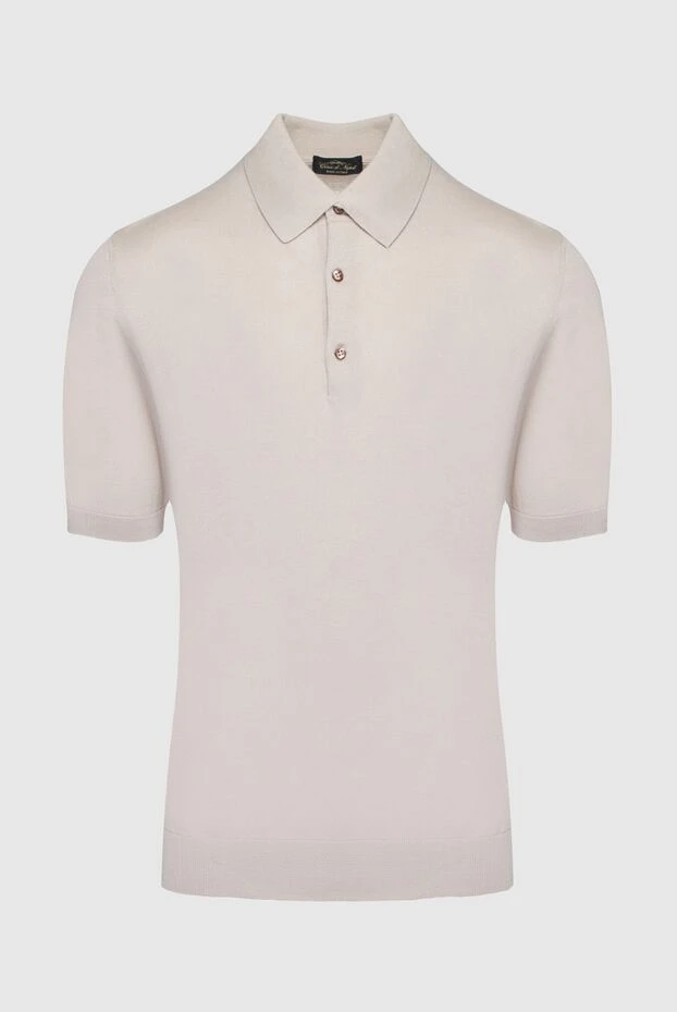 Cesare di Napoli man cotton and silk polo beige for men купить с ценами и фото 158189 - photo 1