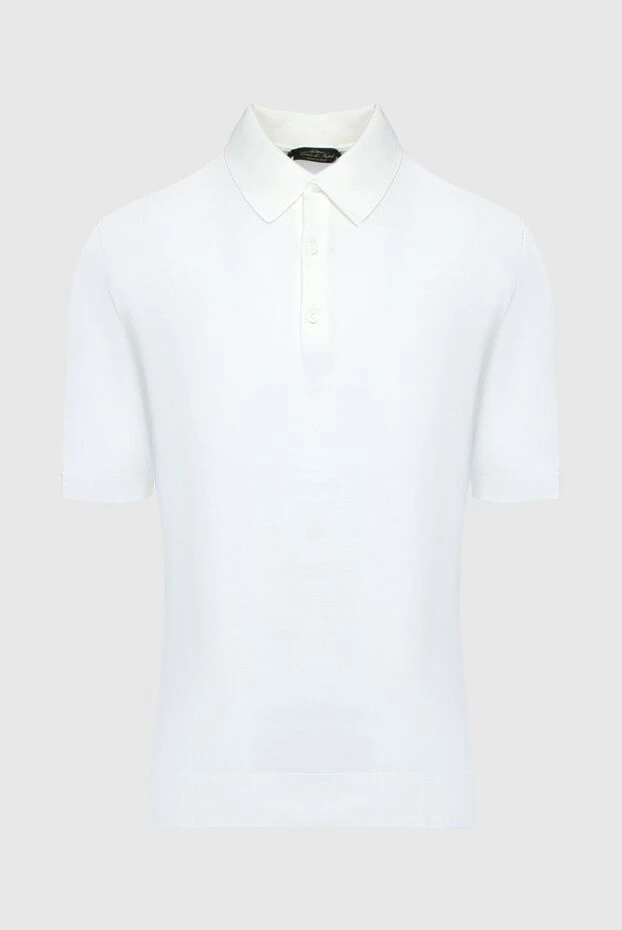 Cesare di Napoli man cotton and silk polo white for men купить с ценами и фото 158190 - photo 1