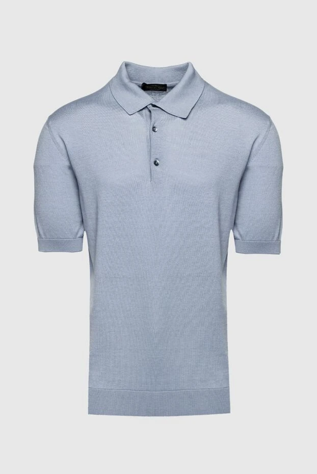 Cesare di Napoli man cotton and silk polo gray for men купить с ценами и фото 158196 - photo 1