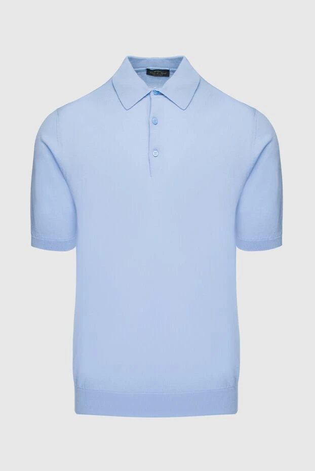 Cesare di Napoli man blue cotton polo for men купить с ценами и фото 158198 - photo 1