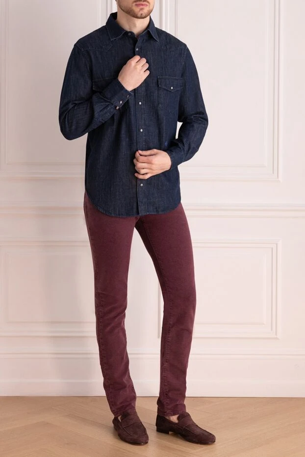 Jacob Cohen man cotton jeans burgundy for men купить с ценами и фото 158206 - photo 2