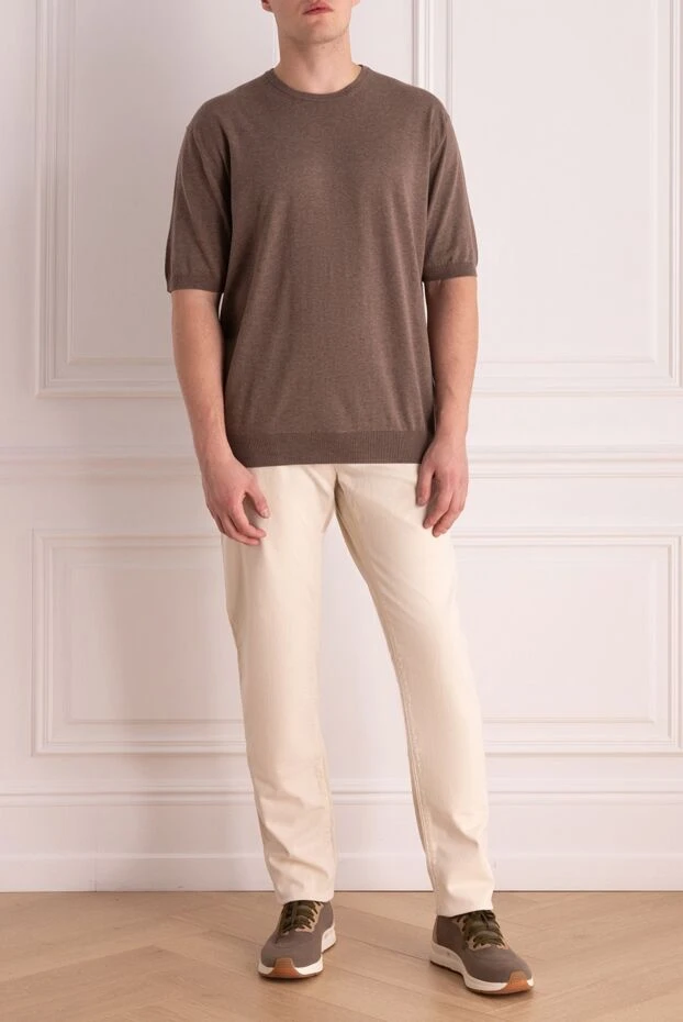 Jacob Cohen man beige cotton jeans for men купить с ценами и фото 158211 - photo 2