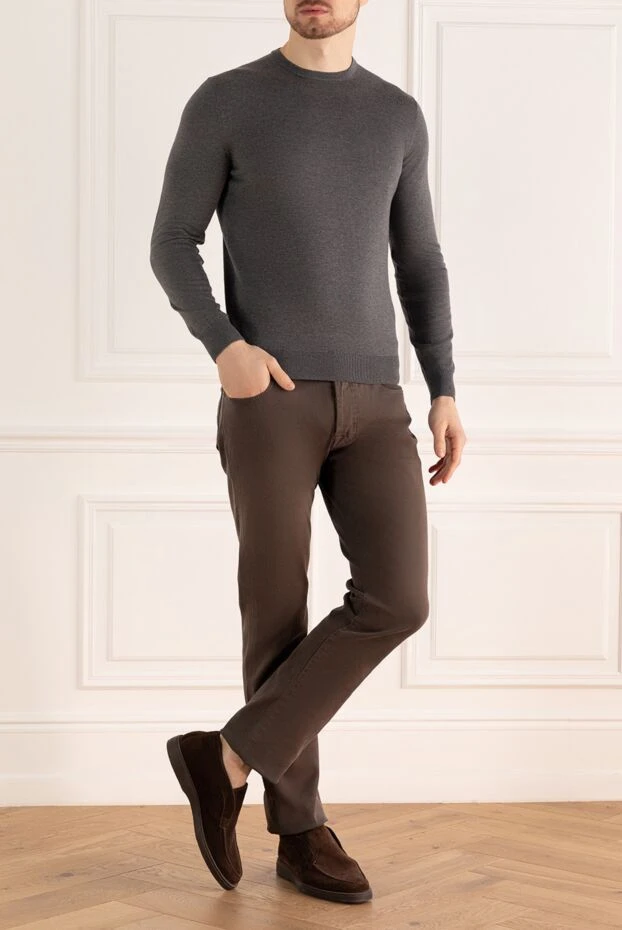 Jacob Cohen man brown cotton jeans for men купить с ценами и фото 158217 - photo 2