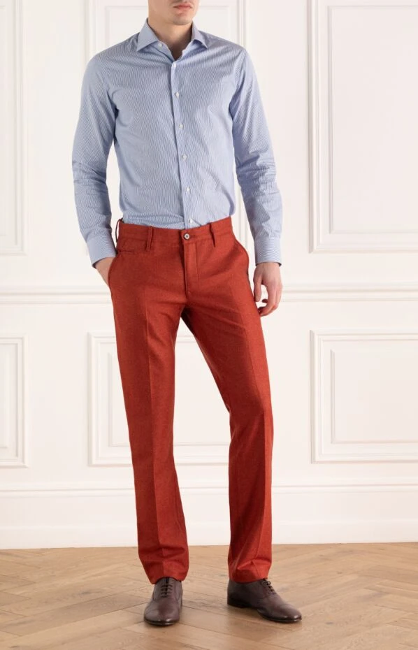 Jacob Cohen man men's orange wool trousers купить с ценами и фото 158245 - photo 2