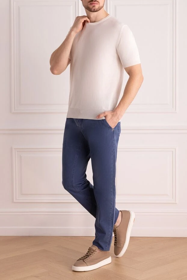 Jacob Cohen man blue cotton jeans for men купить с ценами и фото 158251 - photo 2