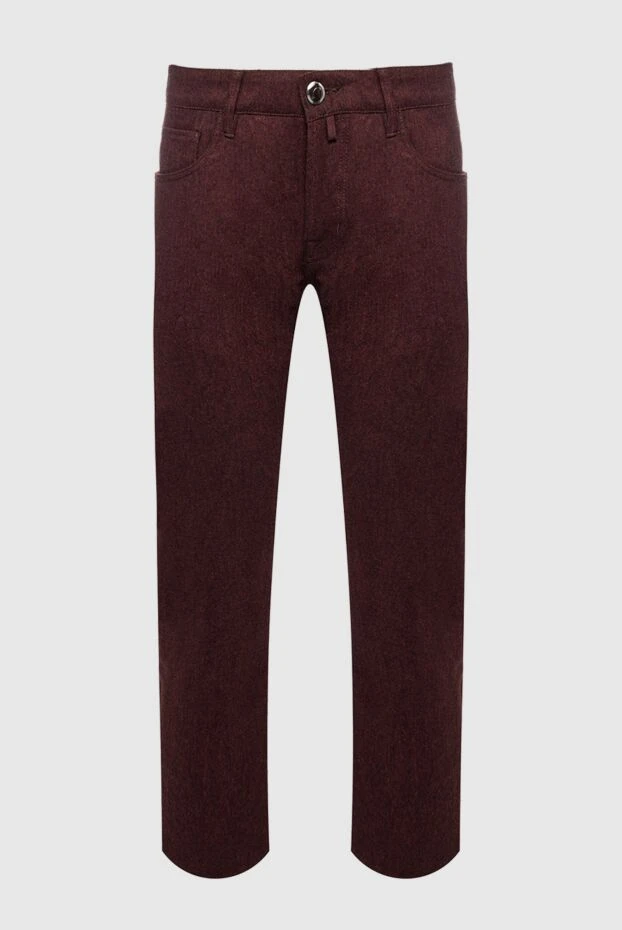 Jacob Cohen man men's burgundy wool trousers купить с ценами и фото 158254 - photo 1