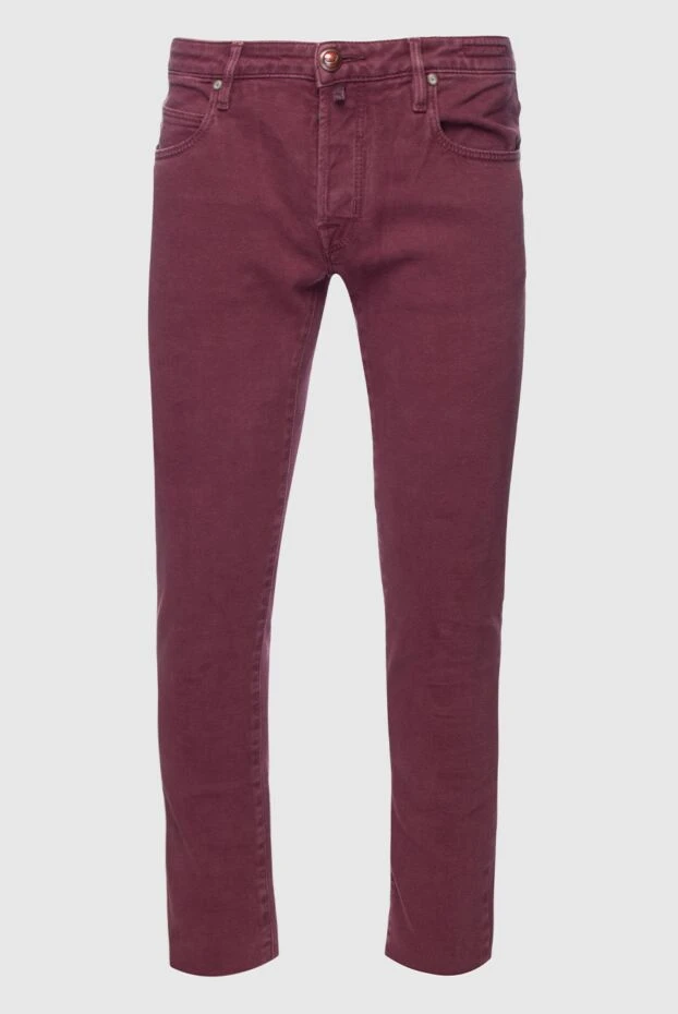 Jacob Cohen man cotton jeans burgundy for men купить с ценами и фото 158255 - photo 1