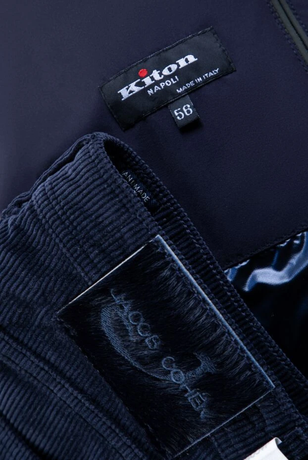 Вельветовые джинсы глубокого тёмно-синего цвета с бархатистой фактурой
 - фото 2