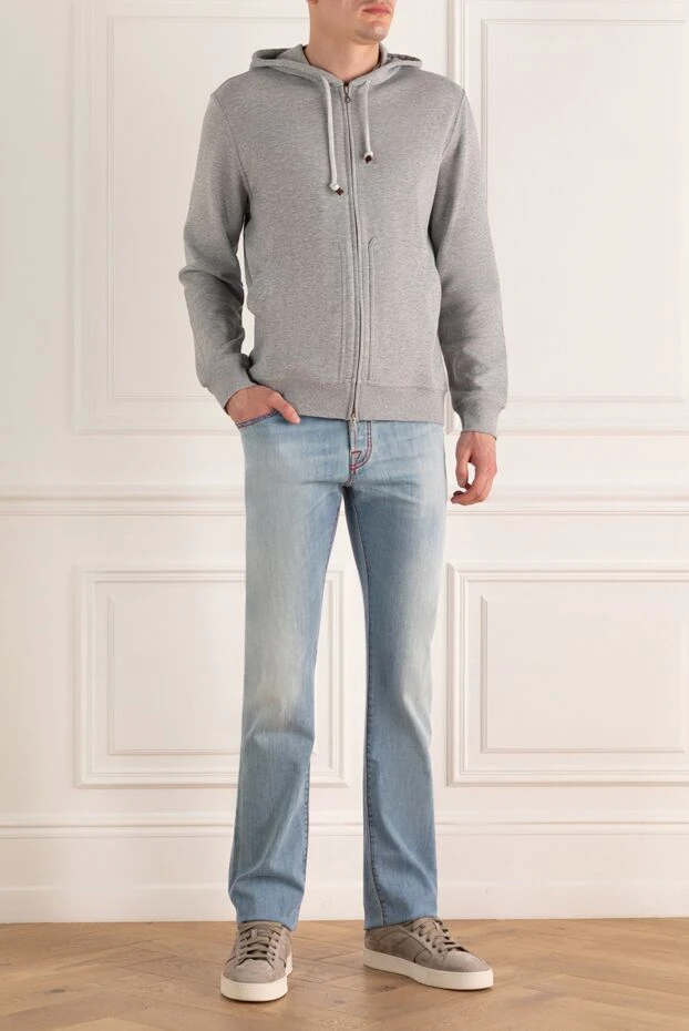 Jacob Cohen man blue cotton jeans for men купить с ценами и фото 158260 - photo 2