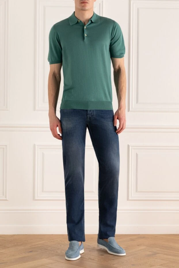 Jacob Cohen man blue cotton jeans for men купить с ценами и фото 158266 - photo 2