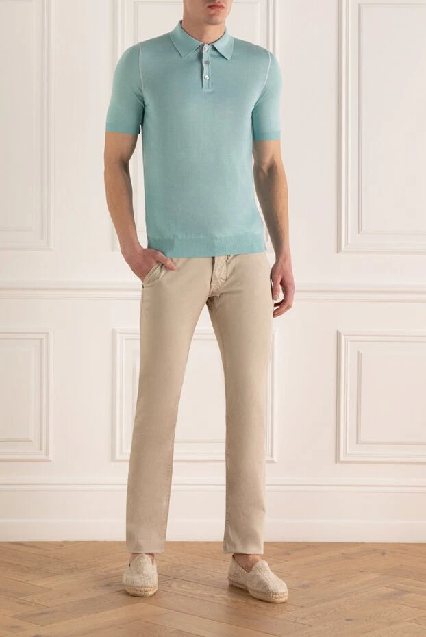 Jacob Cohen man beige cotton jeans for men купить с ценами и фото 158267 - photo 2