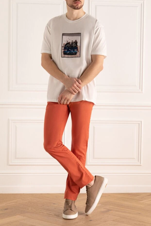 Jacob Cohen man cotton jeans orange for men купить с ценами и фото 158273 - photo 2