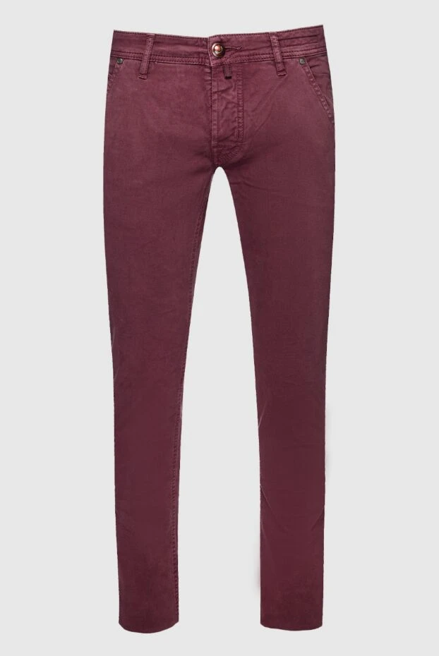 Jacob Cohen man cotton jeans burgundy for men купить с ценами и фото 158282 - photo 1