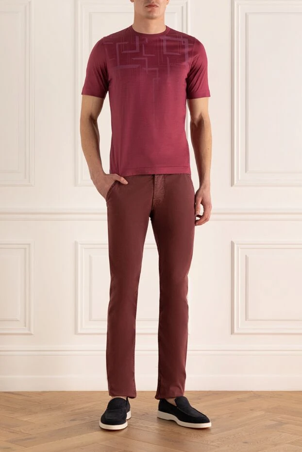 Jacob Cohen man cotton jeans burgundy for men купить с ценами и фото 158282 - photo 2