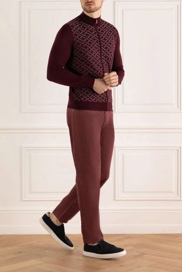 Jacob Cohen man cotton jeans burgundy for men купить с ценами и фото 158284 - photo 2