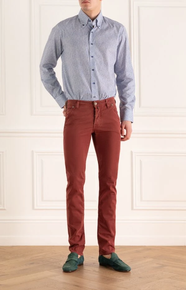 Jacob Cohen man red cotton jeans for men купить с ценами и фото 158285 - photo 2