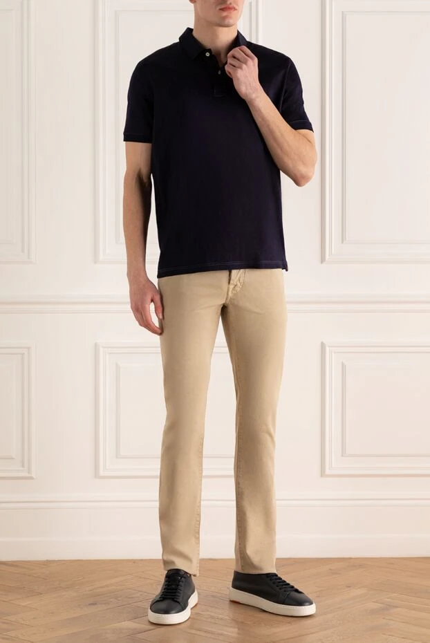 Jacob Cohen man beige cotton jeans for men купить с ценами и фото 158296 - photo 2