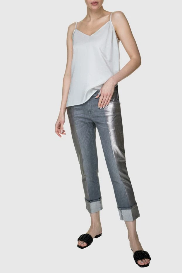 Jacob Cohen woman gray cotton jeans for women купить с ценами и фото 158330 - photo 2