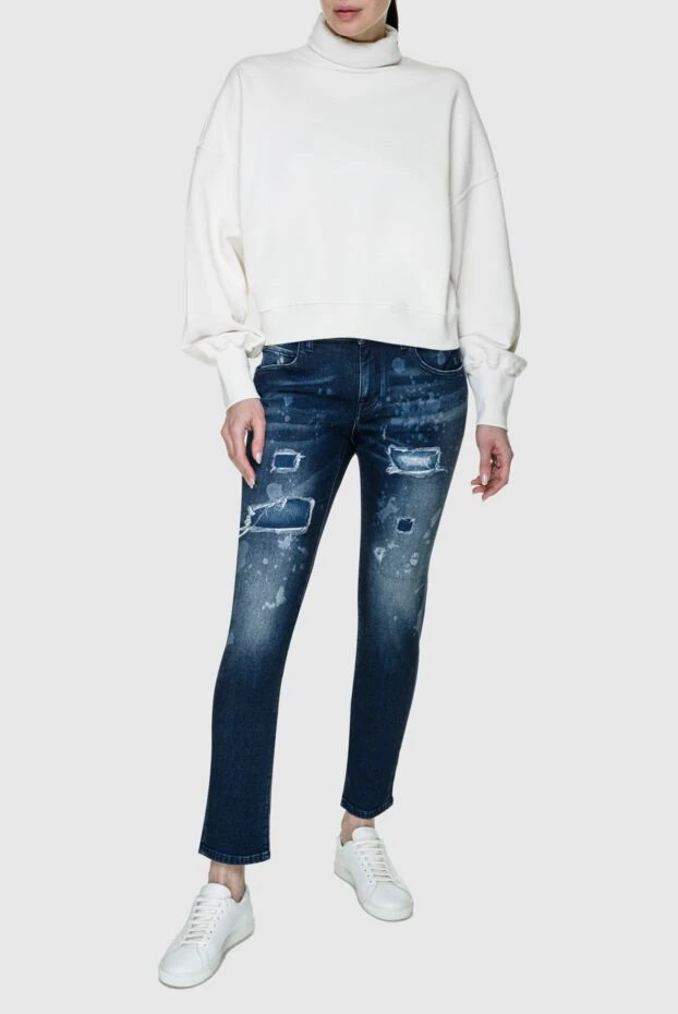 Jacob Cohen woman blue cotton jeans for women купить с ценами и фото 158334 - photo 2