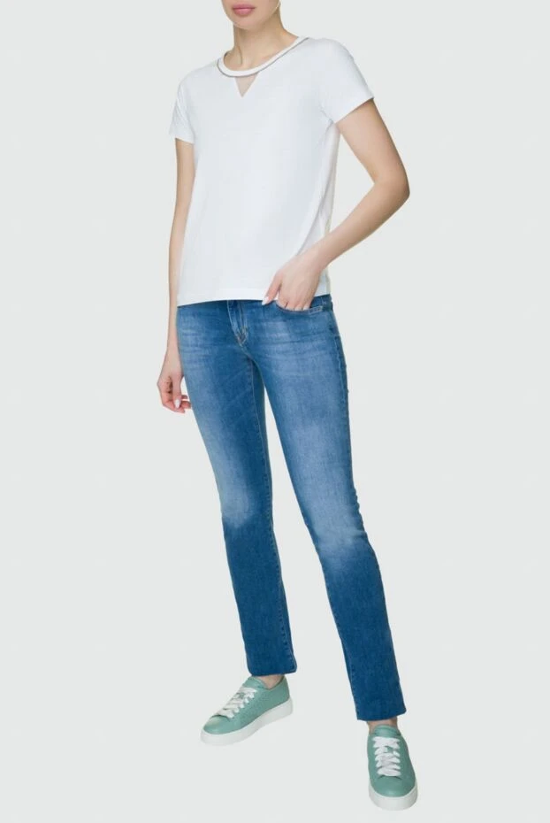 Jacob Cohen woman blue cotton jeans for women купить с ценами и фото 158343 - photo 2