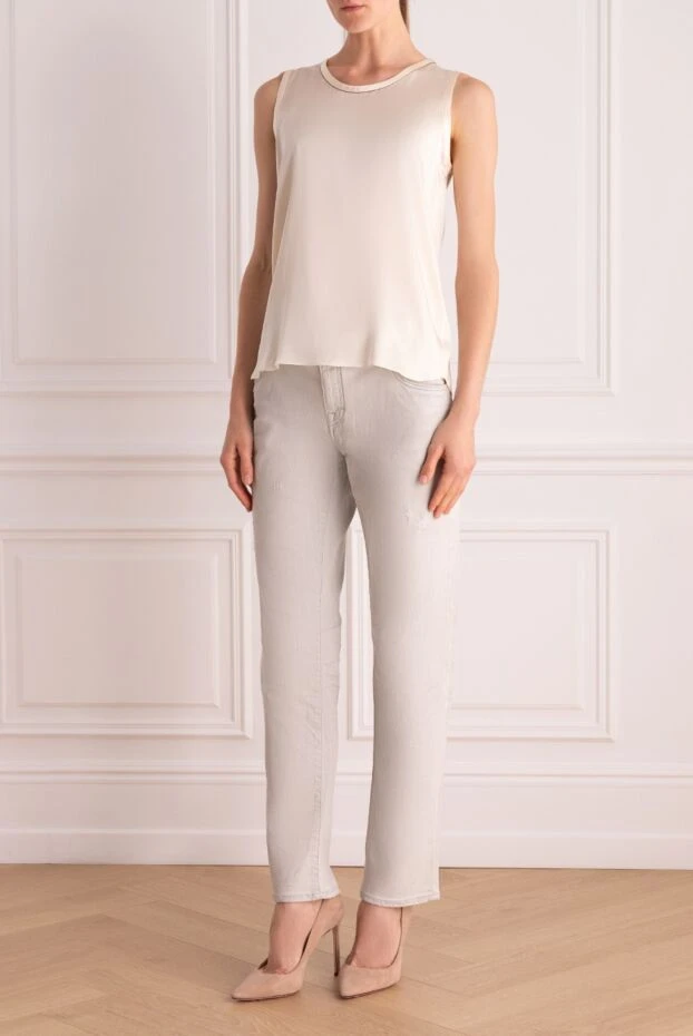 Jacob Cohen woman white cotton jeans for women купить с ценами и фото 158356 - photo 2