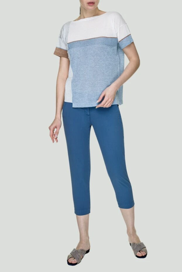 Jacob Cohen woman blue cotton trousers for women купить с ценами и фото 158377 - photo 2