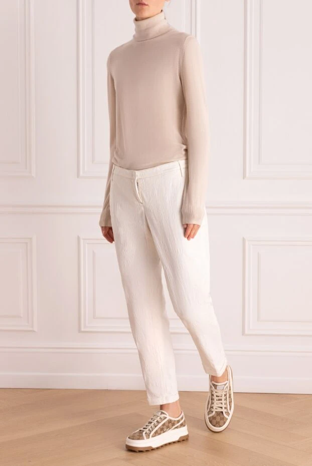 Jacob Cohen woman white cotton trousers for women купить с ценами и фото 158378 - photo 2