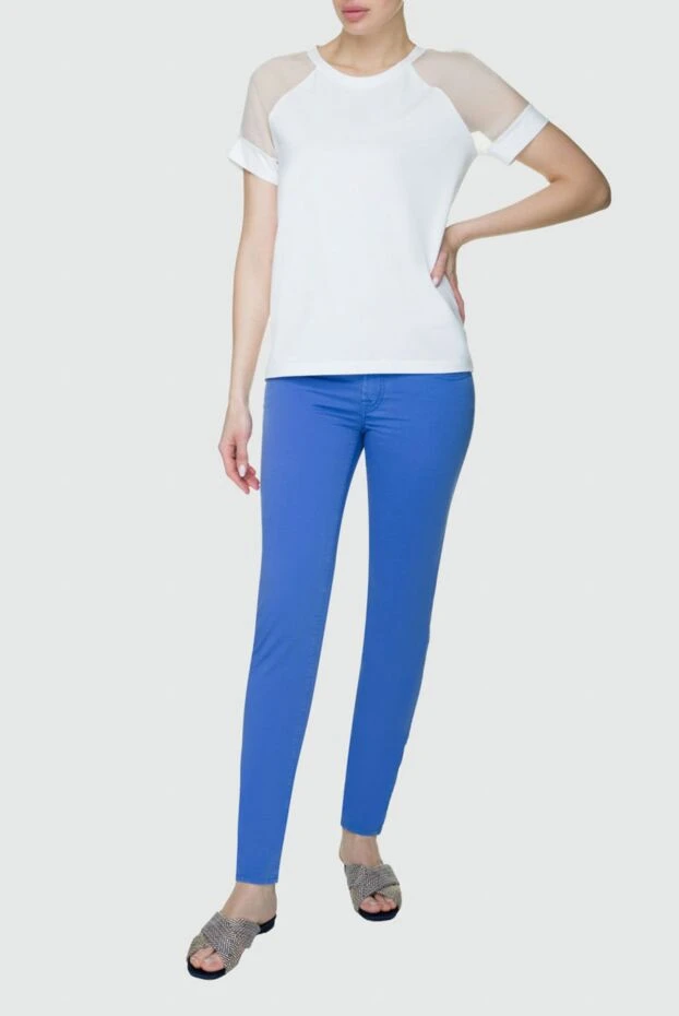 Jacob Cohen woman blue cotton jeans for women купить с ценами и фото 158395 - photo 2