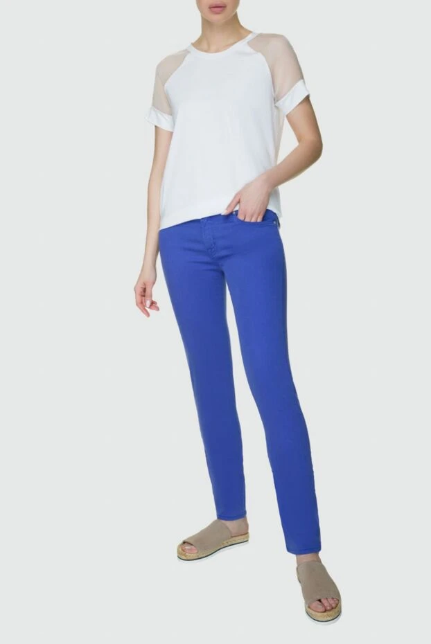 Jacob Cohen woman blue cotton jeans for women купить с ценами и фото 158396 - photo 2