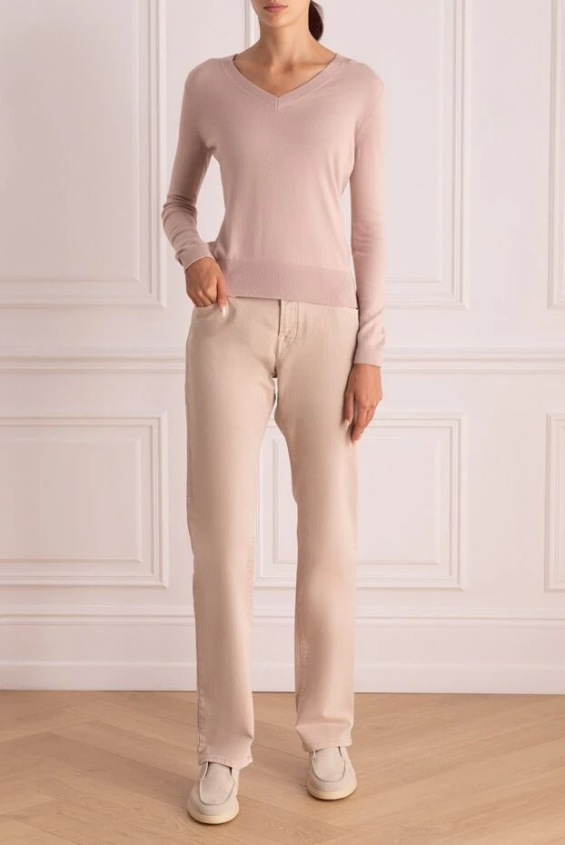 Jacob Cohen woman beige jeans for women купить с ценами и фото 158406 - photo 2