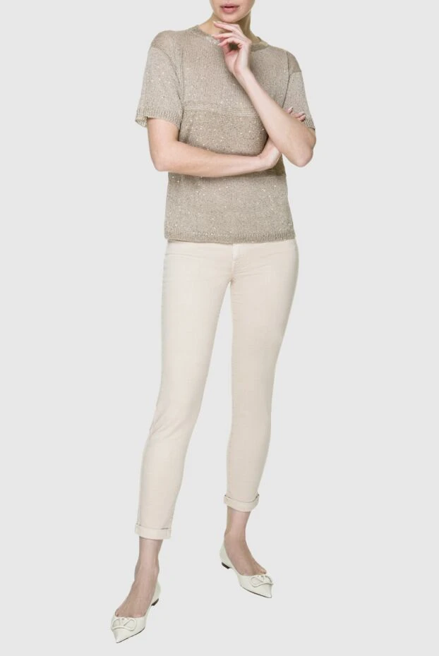 Jacob Cohen woman beige jeans for women купить с ценами и фото 158407 - photo 2